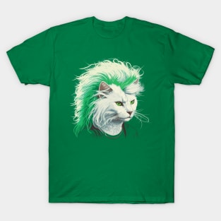 80s Metal Cat With Mullet T-Shirt